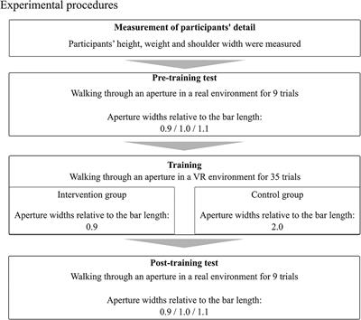 Improved Walking Through an Aperture in a Virtual Environment Transfers to a Real Environment: Introduction of Enriched Feedback and Gradual Increase in Task Difficulty